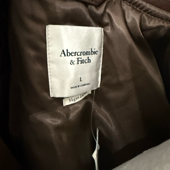 Abercrombie & Fitch Dark Brown Vegan Leather Jacket - Picture 5 of 12